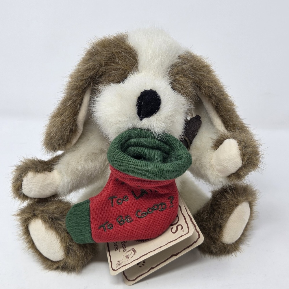 BOYDS BEARS 7" Piddles the Dog Plush Jointed Puppy Christmas Teddy 904360 w/Tags